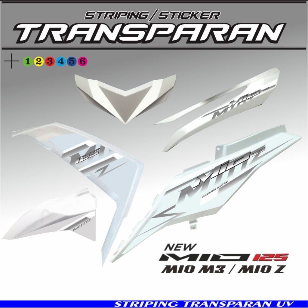 STIKER MOTOR / STRIPING TRANSPARAN UV MIO M3/MIO Z MOTOR MIO 125 STRIPING MIO M3 VARIASI