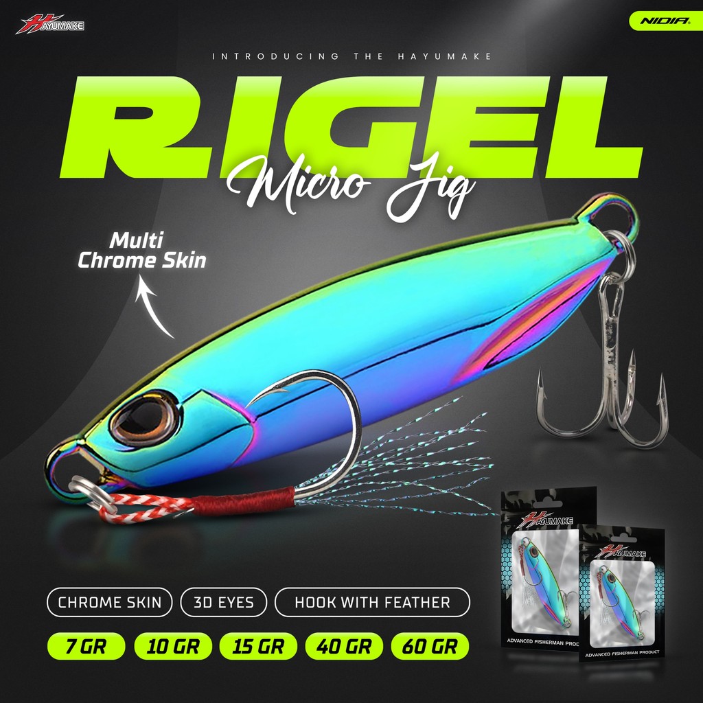 Metal Jig Killer Cast Jig Micro Jigging Hayumake RIGEL Micro Jig + Assist hook + Treble hook 7gr - 1