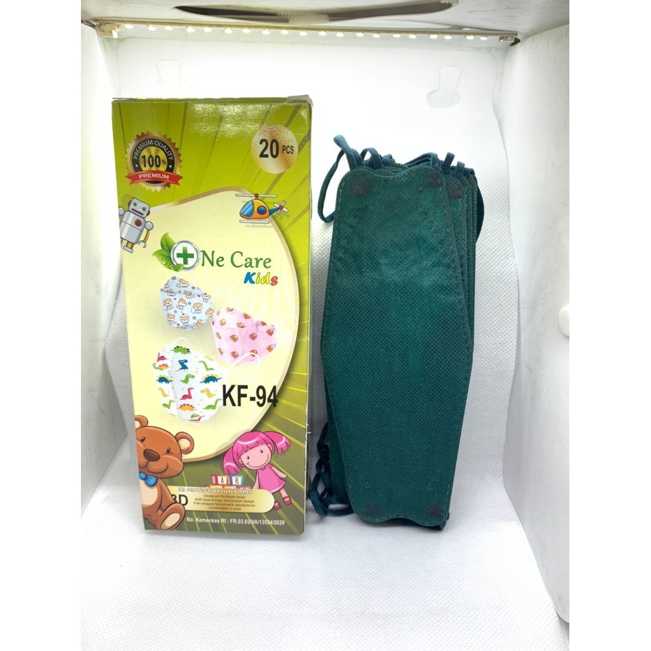 *BISA COD* Masker Anak KF94 OneCare 4D Evo Stereoscopic Fish Premium Quality  Army TERMURAH