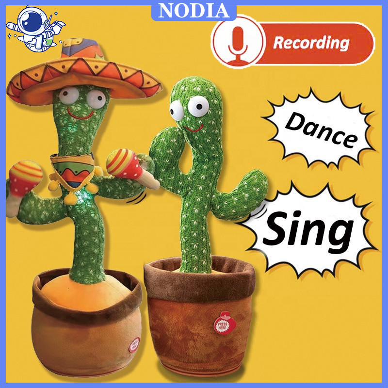 Nodia Toys Mainan berbicara / Kaktus Bicara Dan Goyang / Mainan Boneka Kaktus Bergoyang dan Bicara B
