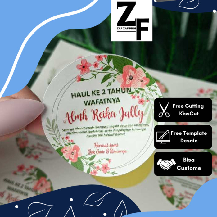 

ZAF 5-8 Stiker Tahlil Haul Sticker Pengajian Mengenang Wafatnya 40 100 1000 Hari Tahlilan