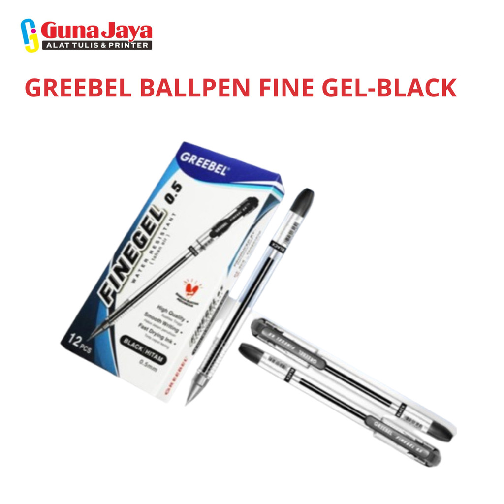 

GREEBEL BALLPEN FINE GEL-BLACK (SATU SET 12PCS)