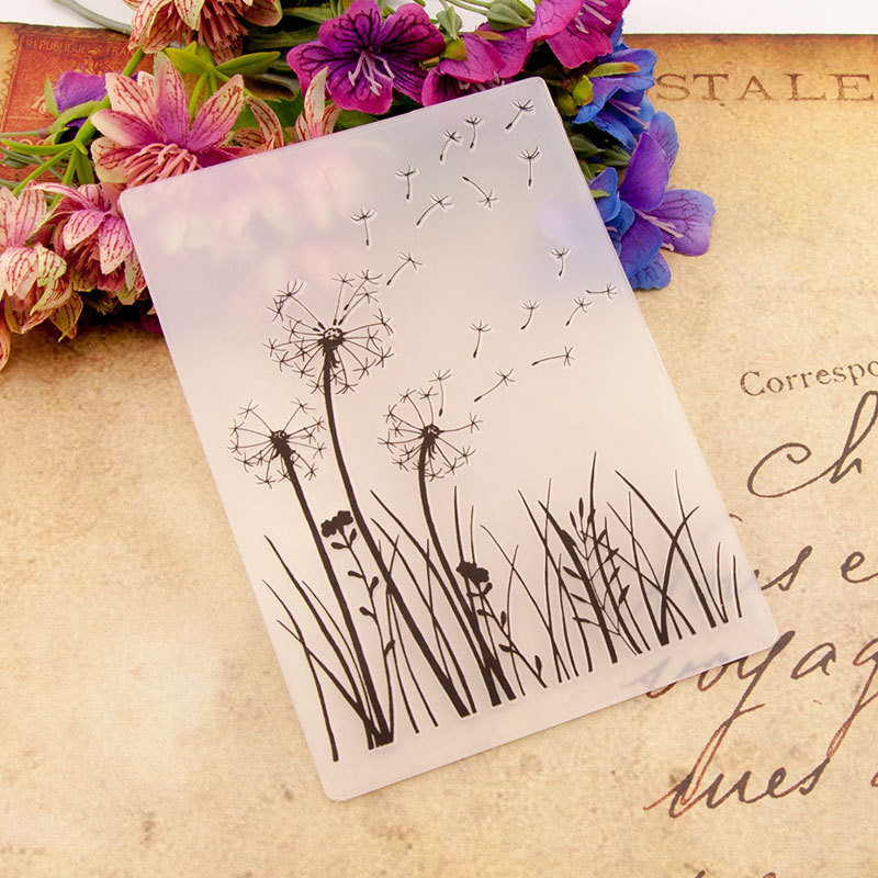 

Dandelion Plastic Embossed Folders Scrapbooking Template Floral Embossing Tools Flowers Christmas Card Making Supplies