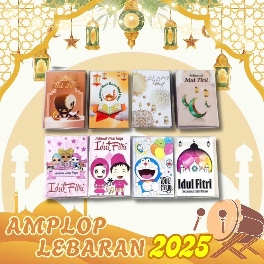 

Amplop Lebaran Terbaru Idul Fitri 2025 Isi 50 Pcs / 50 Lembar Motif Unik Lucu 2025