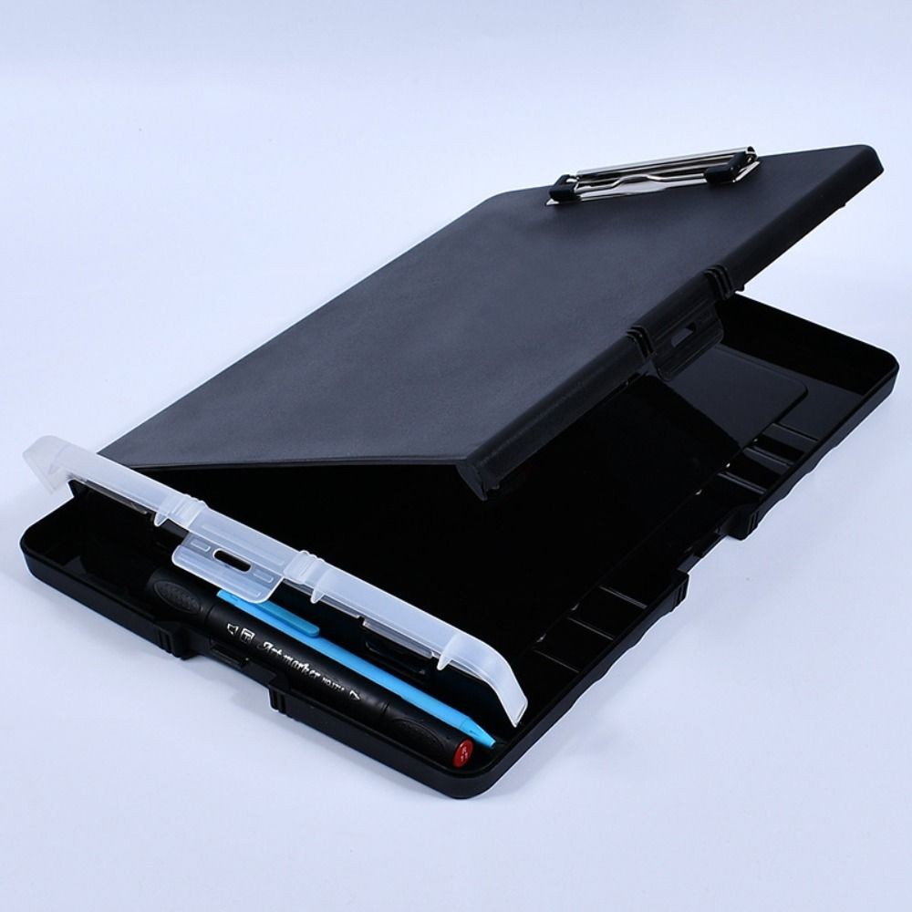 

Plastic Storage Clipboard File Box Case Document File Folders Clipboard Writing Pad Stationery School Office Supplies