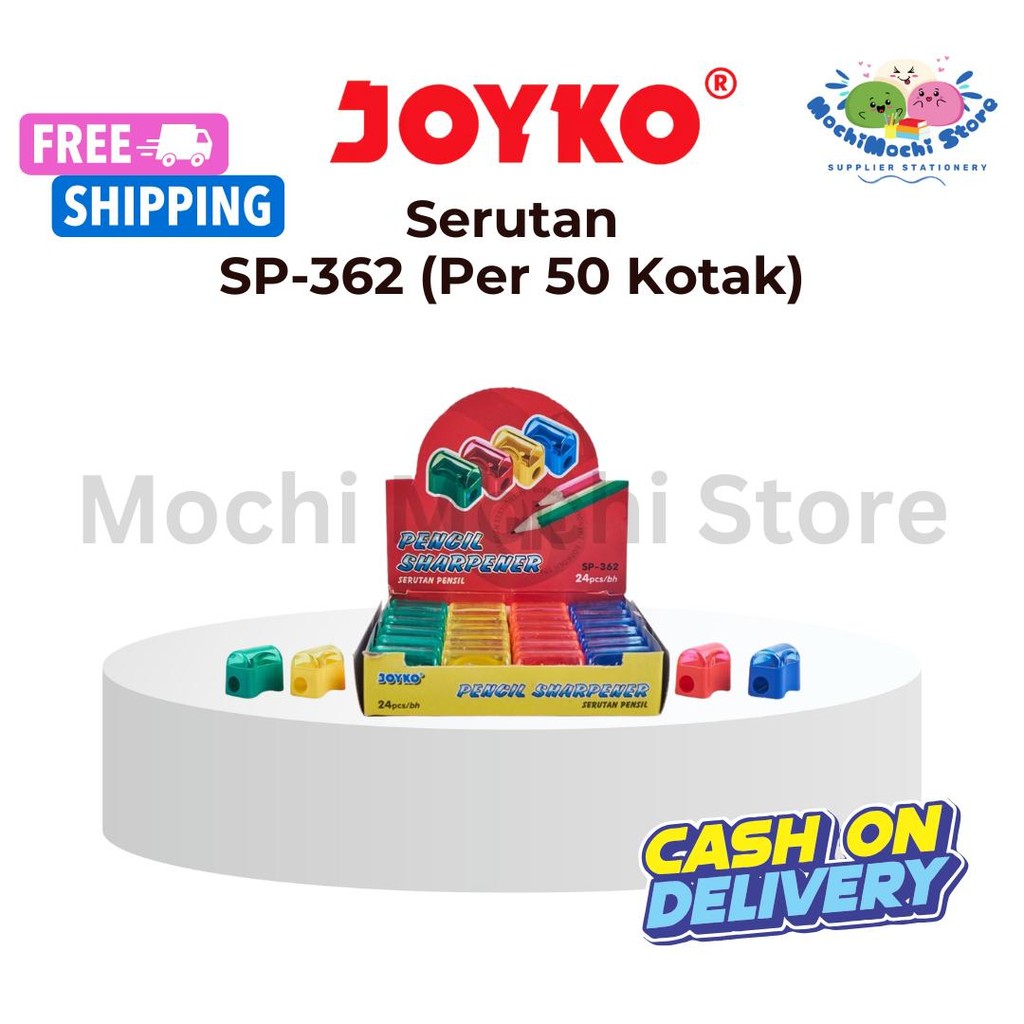 

PER 50 KOTAK Serutan Joyko SP-362 | Rautan | Sharperner | Serutan Pensil | Pencil Sharpener | 1 Kotak Isi 24pcs Stationery