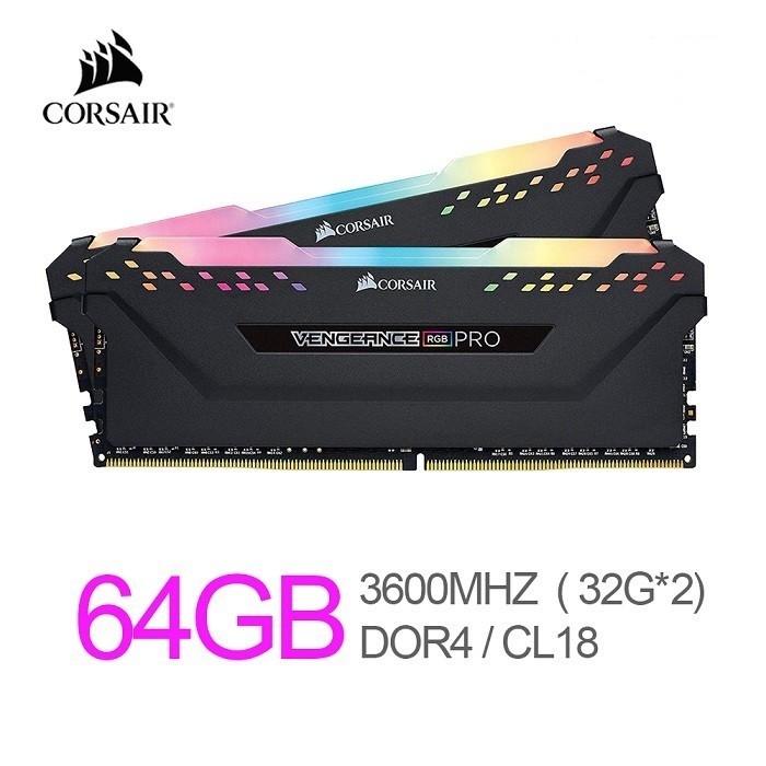 Ram PC Corsair Vengeance RGB Pro SL 64GB (2 x 32GB) DDR4 3600 MHz