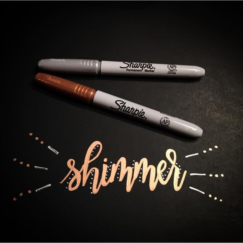 

Sharpie 39100 Paint Markers Oil Permanent Marker Copper Silver Gold Pen 1MM Paint Pen for Almost Any Surface Metal Plastic Glass