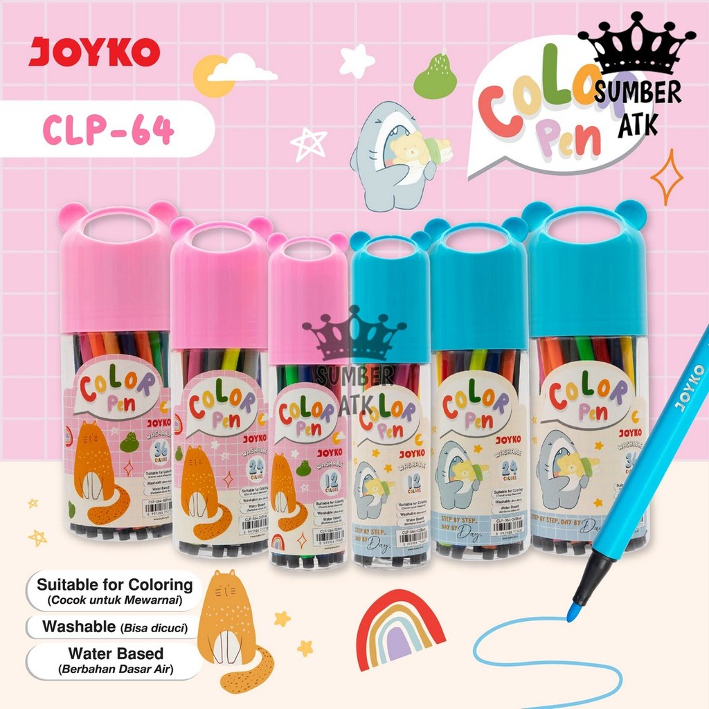 

Color Pen Pulpen Pena Warna Joyko CLP-064 12 24 36 Colors