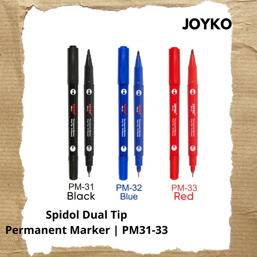 

Spidol Dual Tip Permanent Marker Joyko 2 Sisi - PM31-33