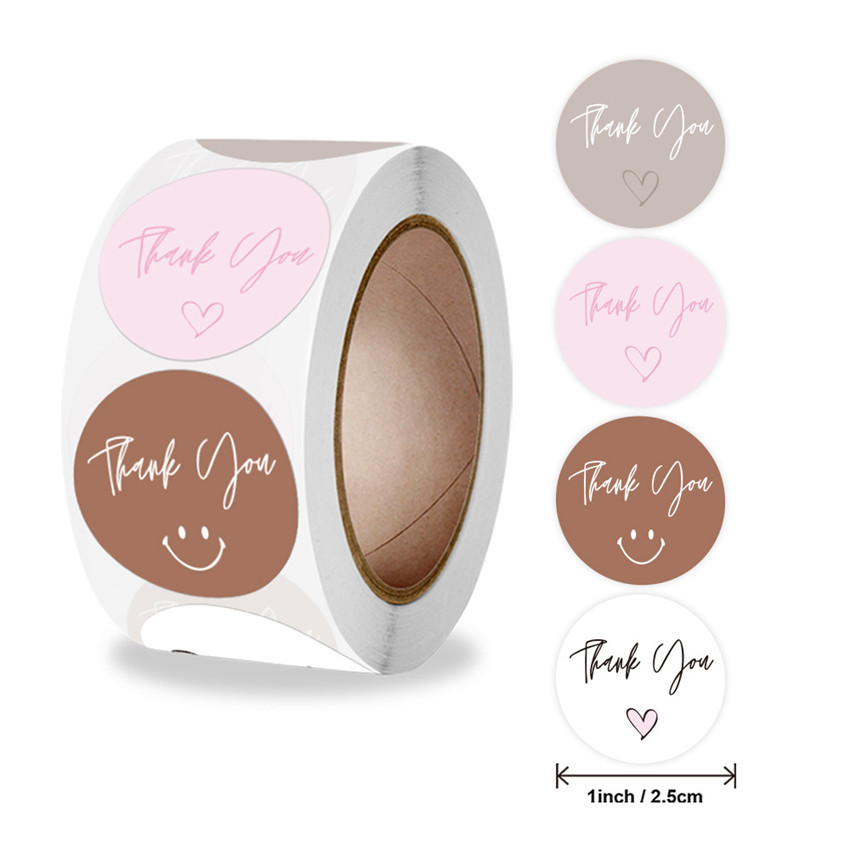 

50-500pcs Pink Thank You Stickers for gift packaging Envelope Seal Labels Handmade decor for Small Business Stationery Sticker