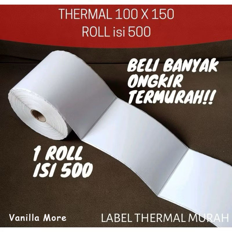 

KERTAS LABEL THERMAL 100x150 BARCODE isi 500 Stiker ukuran A6 100 x 150 Label Resi