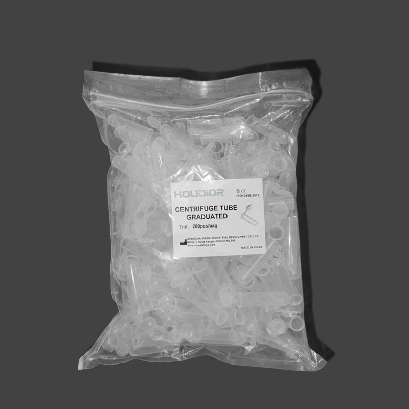 

200Pcs 7ml Centrifuge Tube EP Plastic Round Bottom Centrifuge Test Tubes Attached Caps Clear White