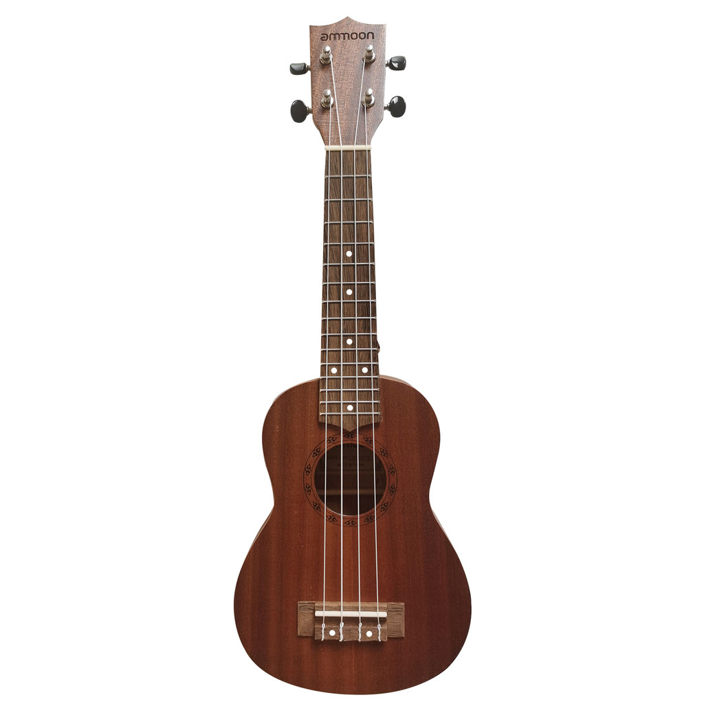 ammoon 21 Inch Acoustic Soprano Ukulele 4-string Ukelele Uke Instrument Sapele Wood Open Style Tunin