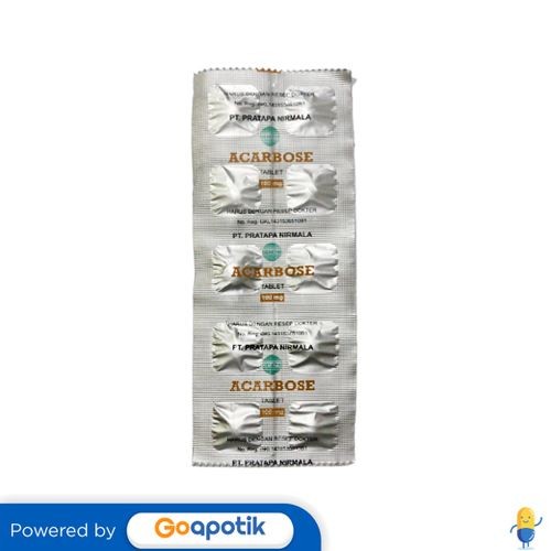 Acarbose Pratapa 100 Mg Strip 10 Tablet