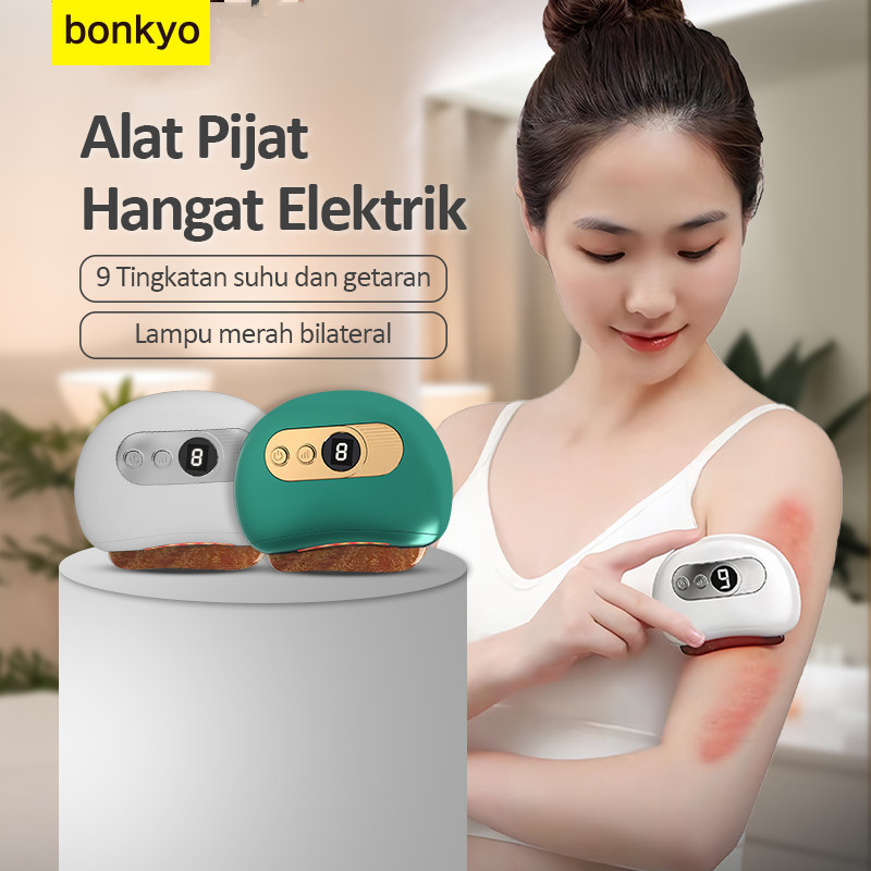 Bonkyo Mesin Kecantikan Wajah Elektrik Gua Sha Peremajaan Wajah dan Tubuh Gua Sha 9 Tingkat Asli