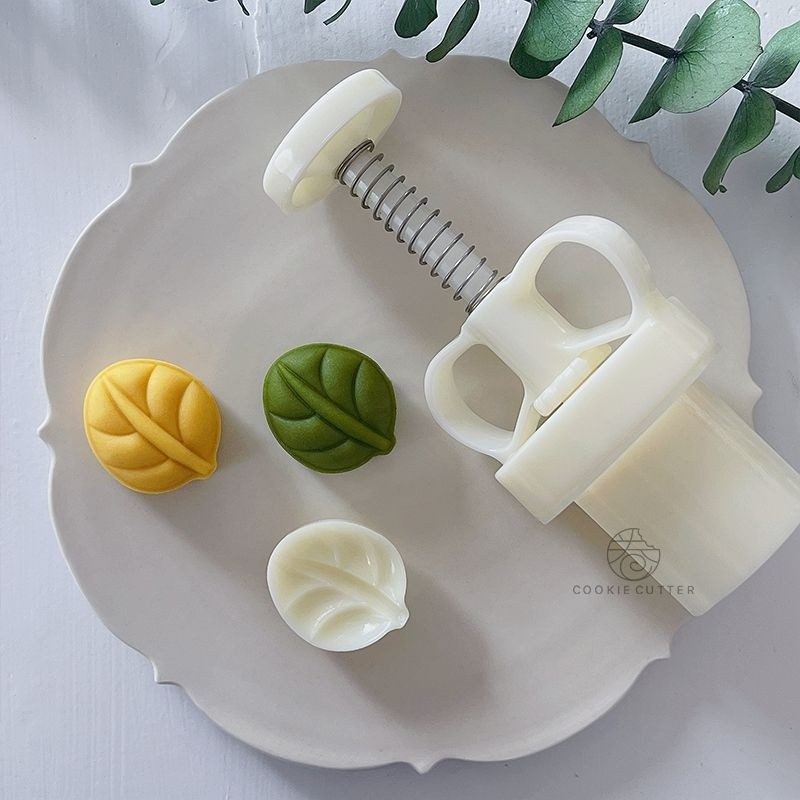 TK Cetakan Kue Bulan Daun 20g Leaf Mooncake Mold Stempel Nastar Plunger Cookies Imlek Kering