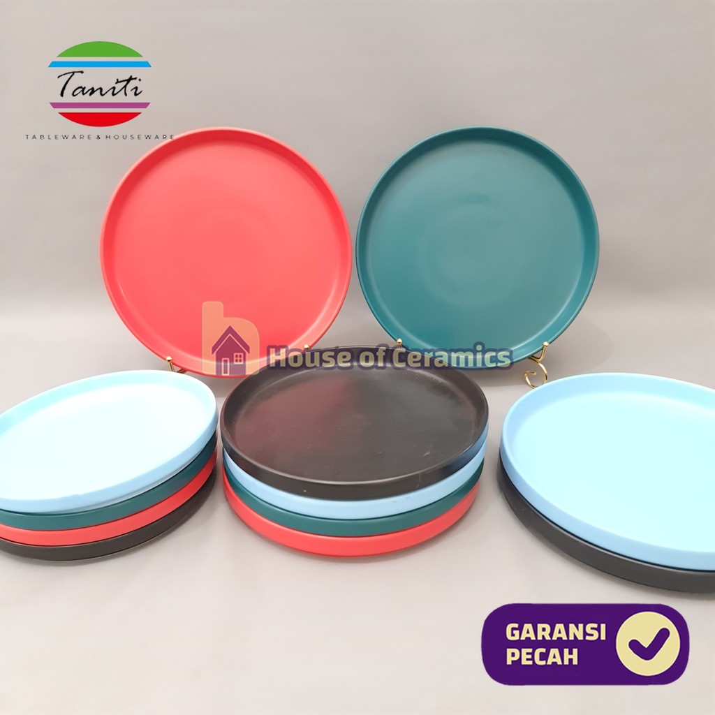 TANITI Piring Keramik Pizza Polos (4 Warna) 8 Inch 9 Inch 10 Inch Piring Keramik Cantik Aesthetic