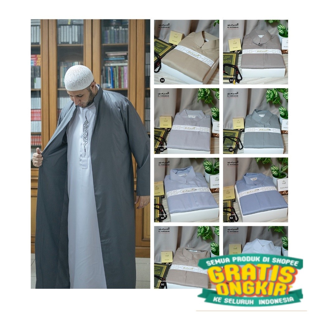 BISA COD AL Haramain Jubah Luaran (50) | Putih I Hitam | Navy | Silver | Abu | Biru Gelap | Coklat K