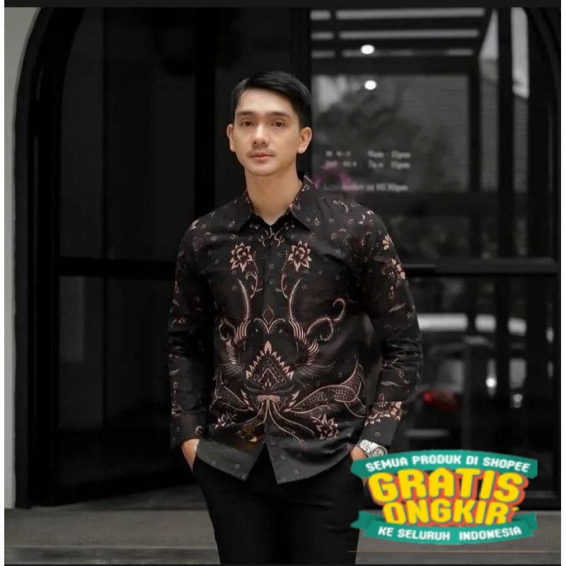 BATIK PRIA DEWASA LENGAN PANJANG/Baju Batik Pria/Batik Pria/Kemeja Batik Ukuran M L XL XXL/ ANAK cop