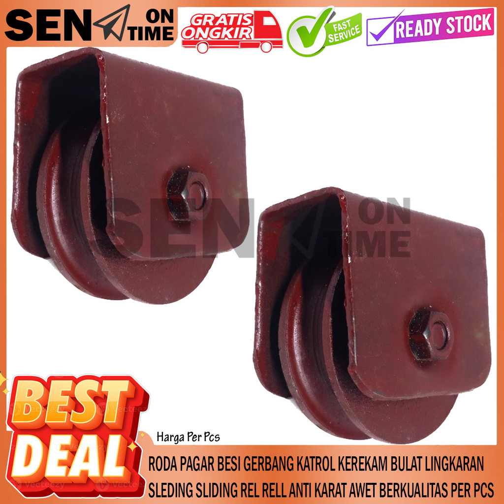 Roda Pintu Geser Pagar Besi Seleding Seliding Kerekam Katrol Catrol Kerekan Single Bearing Sliding L