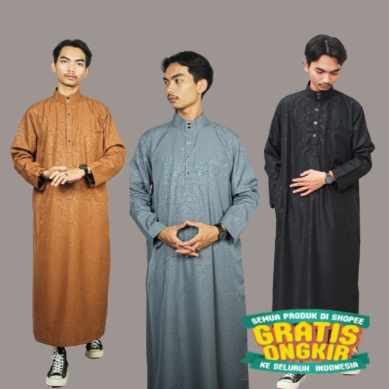 jubah pria dewasa lengan panjang | jubah pria embos premium| jubah pria arab saudi premium polos/ Me