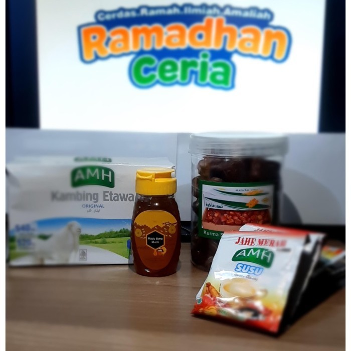 

Paket Ramadhan Segar Bugar : Kurma Sukari Premium, Susu Jahe AMH, Susu Kambing AMH dan Madu Bima