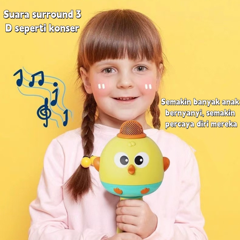 Bluetooth Wireless Mikrofon Nyanyi Anak Cute Dengan Fitur Speaker Mainan Bernyanyi Untuk Bayi&Anak M