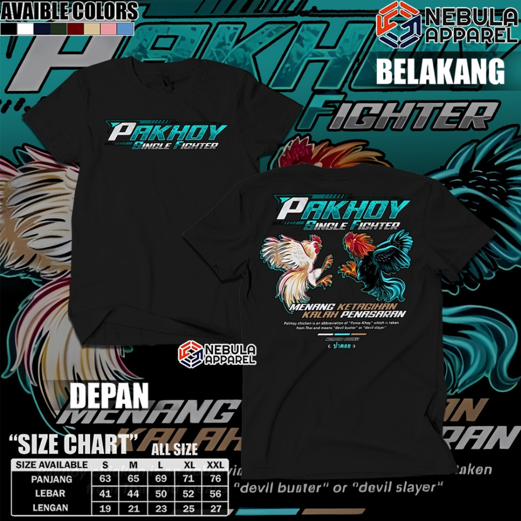 RAN STORE - Kaos Ayam Petarung Thailand Pama Pakhoy Bangkok Jago - Baju Ayam Aduan Single Fighter Me