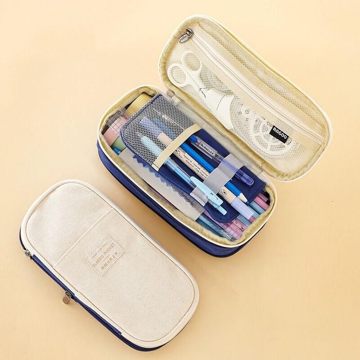 

[PROMO]New Kawaii Pencil Cases Large Capacity Pen Pencil Case Kotak Tempat Pensil Waterproof Resistant Macaron Color COD- Stazionario - Blue