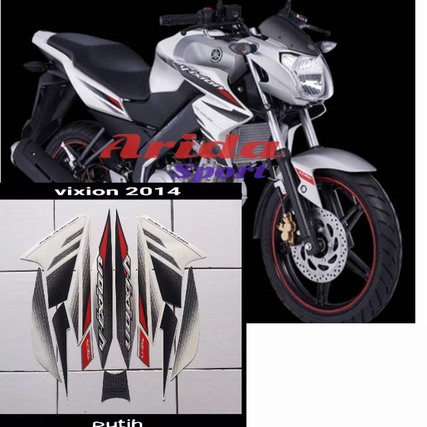 Striping sticker lis body yamaha new vixion lightning nvl 2014 putih abu stiker motor vixion motif s