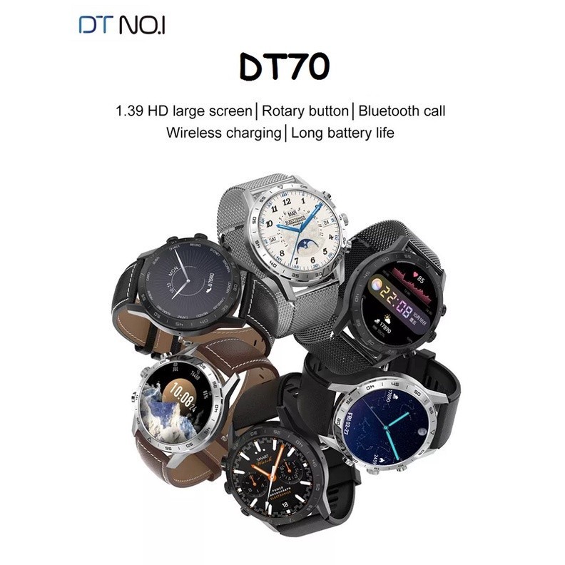 GROSIRUNIK99 DT NO 1 DT70 Smart Watch - Dual Display Sporty 1.39-inch IPS Display