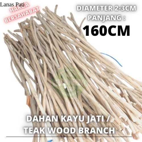 

Dahan ranting kayu jati 2.5m - macrame Teak Wood Branch XD7