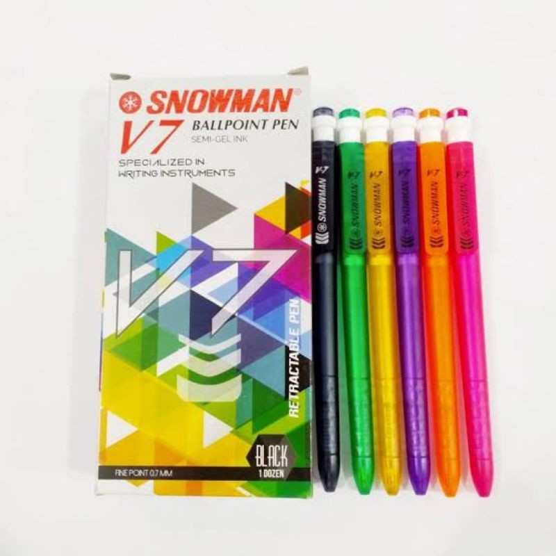 

SNOWMAN Pulpen V7 Fine Point 0.7mm (1Pak/12Pcs)