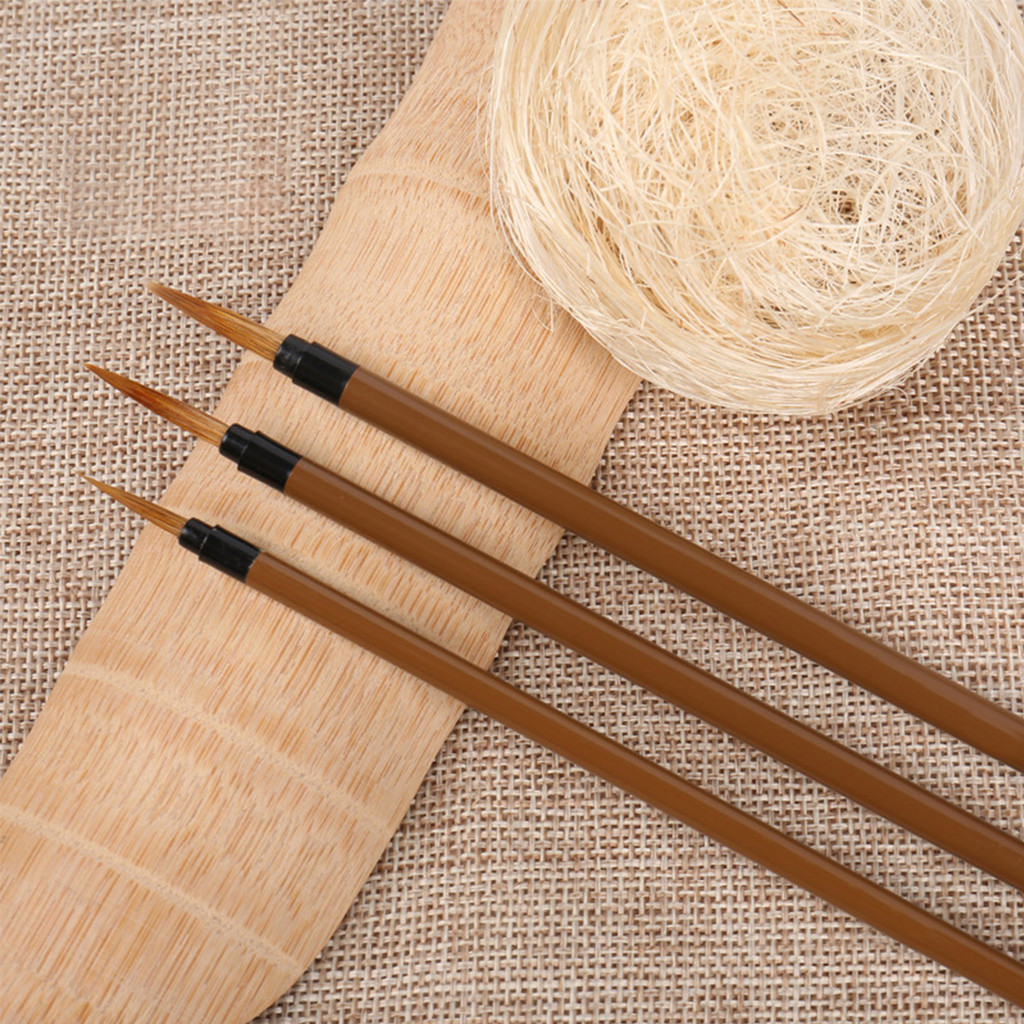 

SeamiArt 3pcs Weasel Hair Chinoiserie Watercolor Painting Brush for Watercolor Hook Line Detail Drawing