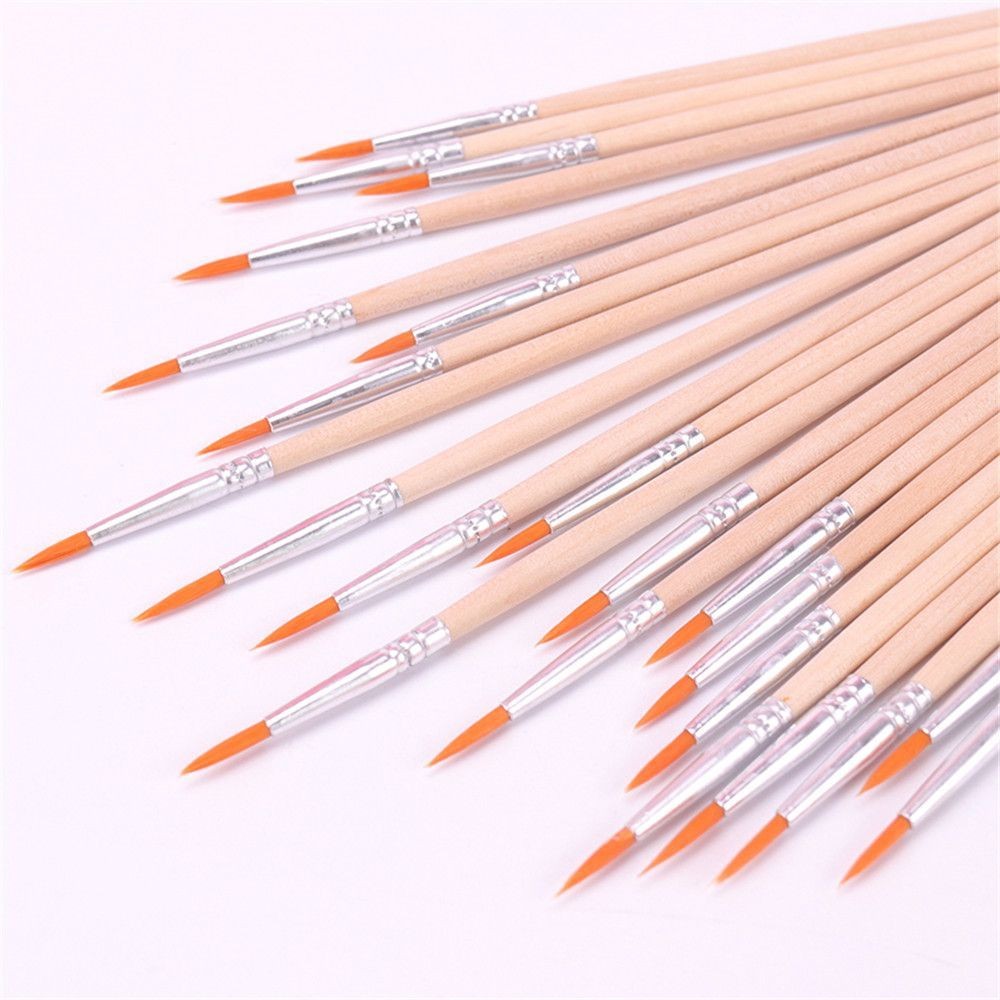 

10pcs Wood Fine Hand Painted Thin Hook Line Pen Art Supplies Drawing Art Pen Paint Brush Nylon Brush Watercolor Painting Pen