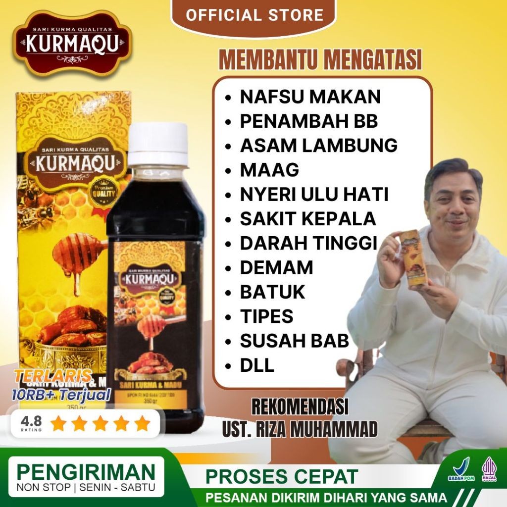 

Sari Kurma Kurmaqu Madu Kurma Original Vitamin Penambah Nafsu Makan Penggemuk Badan Obat Asam Lambung Maag Gerd Untuk Anak Dan Dewasa Herbal Asli