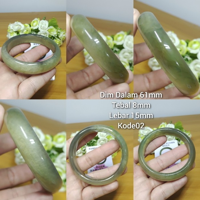 Gelang Bangle Giok Manau Giok Taiwan Asli - 06
