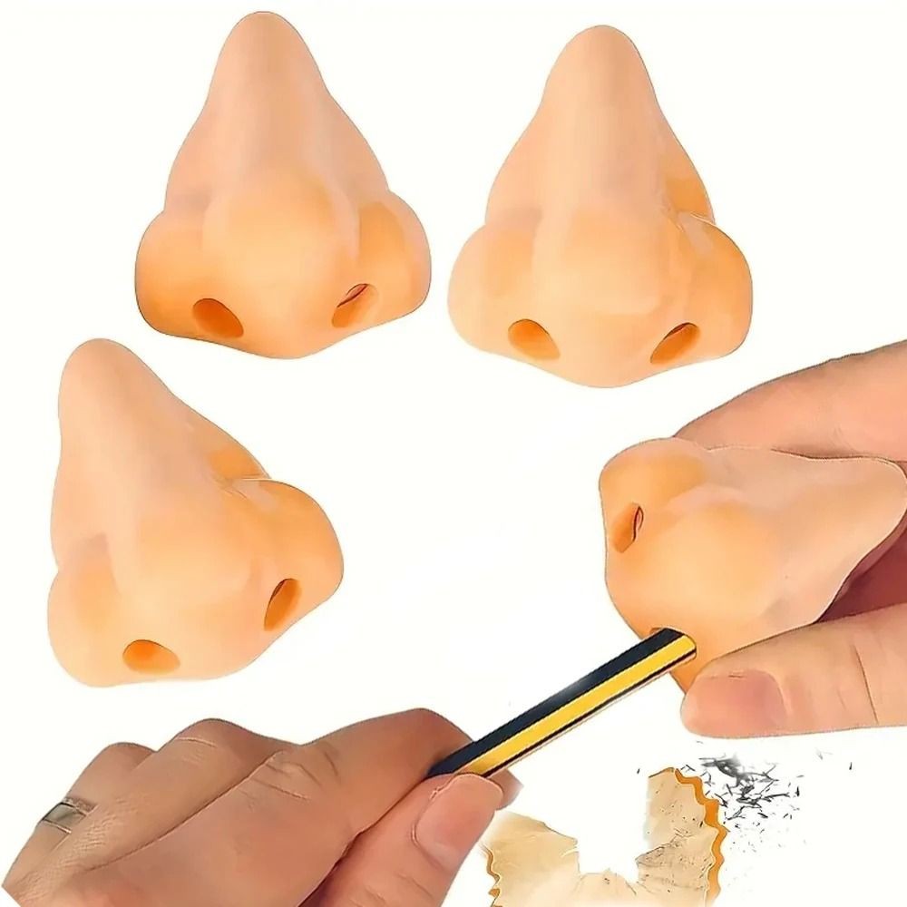 

2pcs School Supplies Nose Pencil Sharpeners Funny Gift Light Weight Pencil Cutting Tools Nose Shape Double Hole
