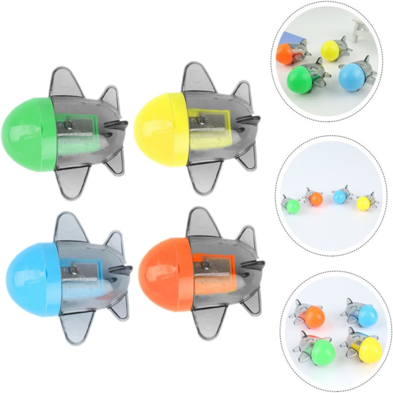 

20 Pcs Creative Spaceship Pencil Sharpener Airplane Shape Hole Pencil Sharpener Creative Pencil Sharpener, For Office School Use