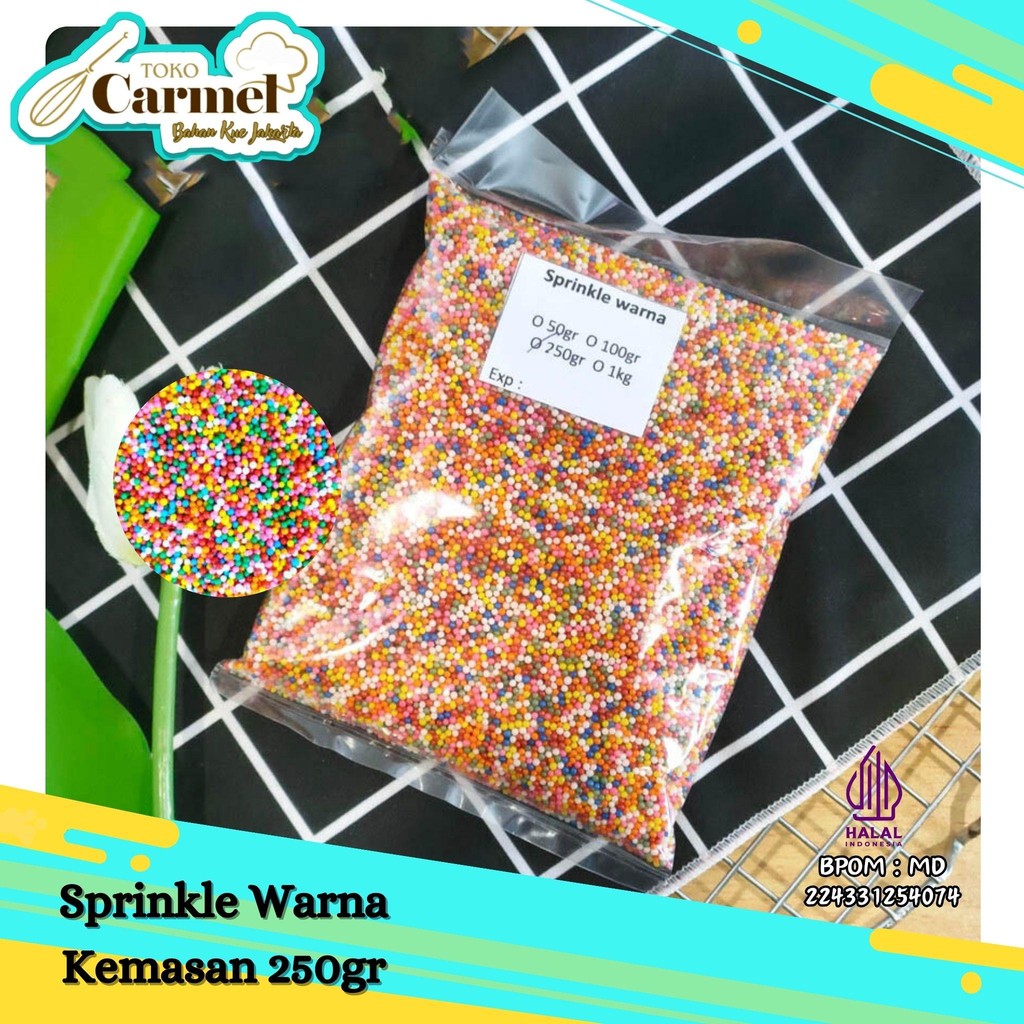 

Sprinkle Rainbow 250gr / Trimits Warna Warni / Topping kue
