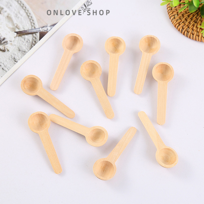 Sendok Madu Kayu Mini Kreatif untuk Anak-anak Sendok Takar Susu Bubuk Sendok Garam Mandi Bubuk-ONLOV