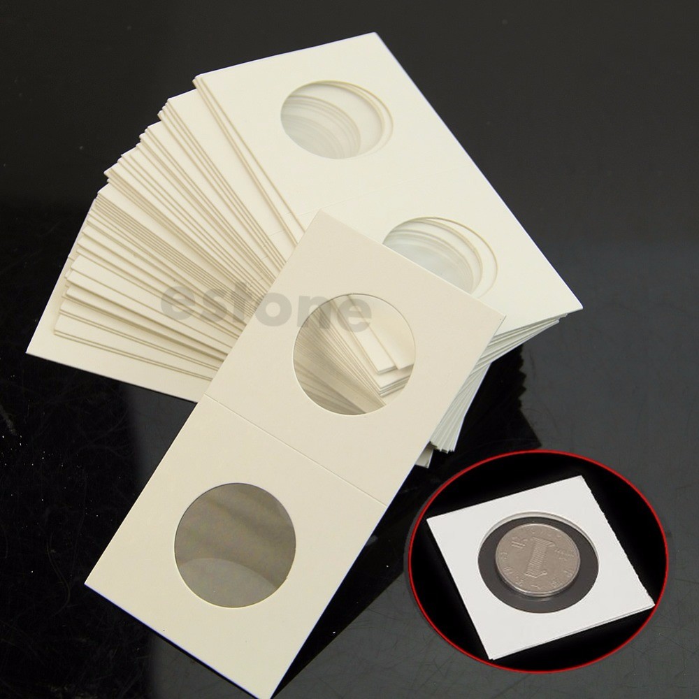 

50pcs 17.5mm-40mm Coin Holders Storage Clip case paper bags Flip 2x2 Flips Paper Boards Coin Collection Home Decor