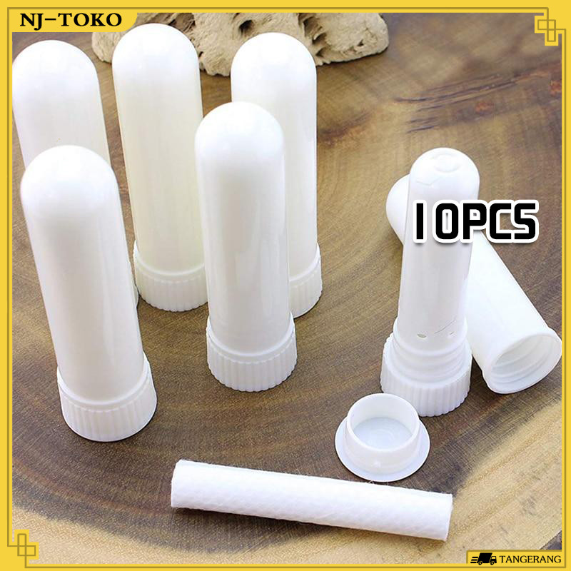 10 Buah Inhaler Kosong Warna Putih Inhaler Tube Dengan Bar Kapas Nasal Inhaler