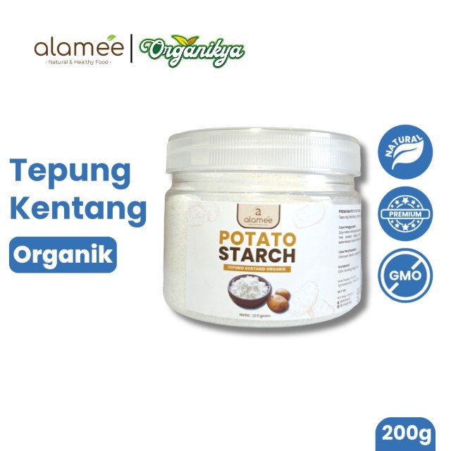 

ALAMEE Tepung Kentang Halus Potato Starch Tepung Kue PREMIUM Mashed Long Potato Powder 200gr organikya