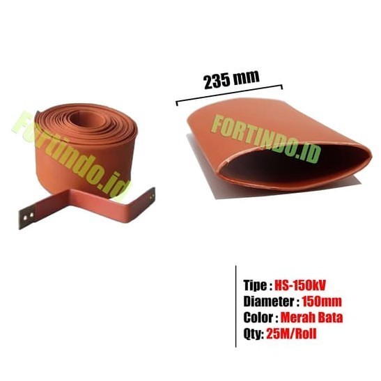 Heat Shrink Tubing 20kV Diameter 150mm HS-150KV Maroon Selang FORT