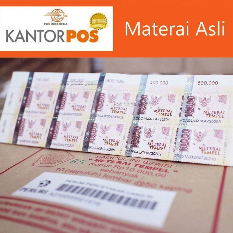 isi 50 pcs Materai Tempel 10000 Asli POS