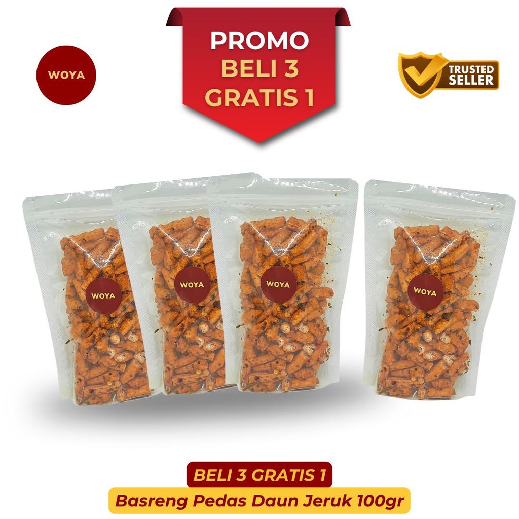 

[BELI 3 GRATIS 1] Basreng Pedas Daun Jeruk 100gram WOYA