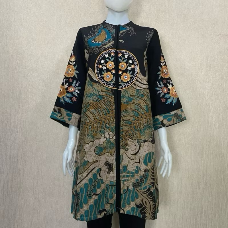Tunik Batik wanita Premium - Batik Sultan Batik trikot bordir - Dea Tunik