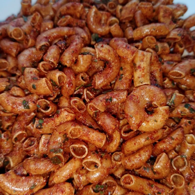 

MAKARONI CIKRUH GURIH 1000gram ORI DAUN JERUK,PEDAS GURIH DAUN JERUK DAN EXTRA PEDAS DAUN JERUK